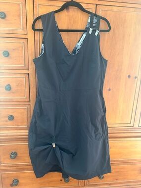Black Adjustable-Strap Upcycled Funky Dress